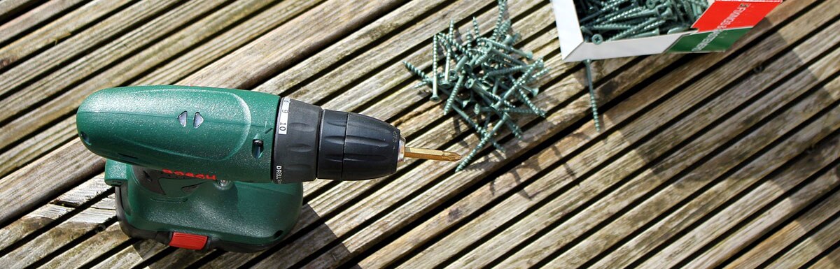 Cordless Drill On Decking