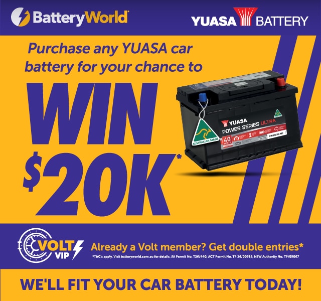 Purchase any Yuasa car battery for your chance to win $20K