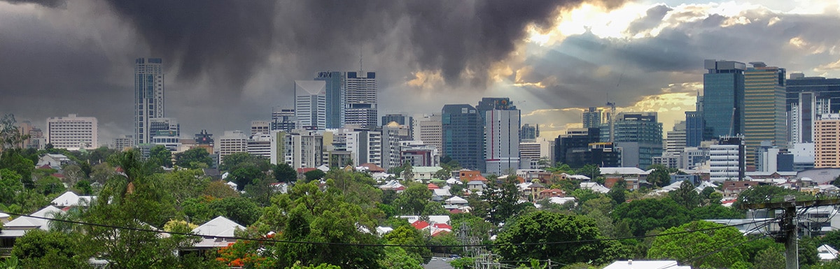 A storm approaching the Brisbane CBD