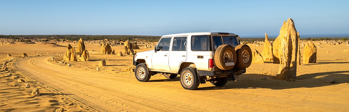 Four-wheel-drive car on Pinnacles Drive