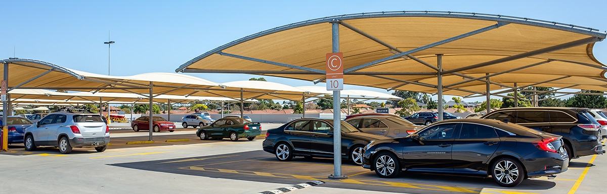 Cars parked in a car park