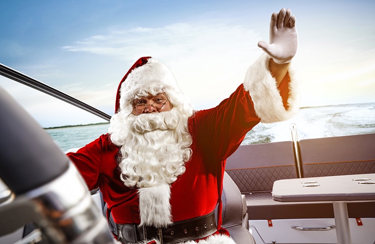 Santa on a boat
