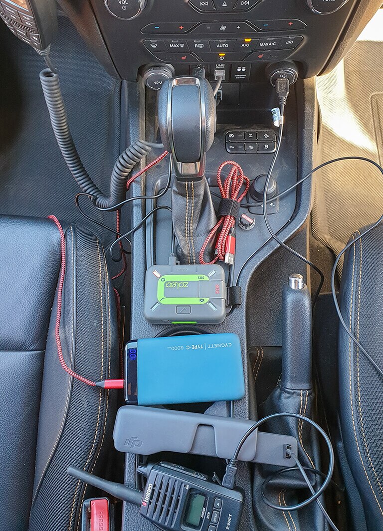 In car-charging can get a little hectic while bouncing over the sand dunes.